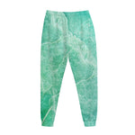 Teal Marble Print Jogger Pants