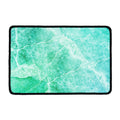 Teal Marble Print Kitchen Mat