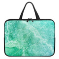 Teal Marble Print Laptop Sleeve With Handle