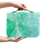Teal Marble Print Leather Bible Cover