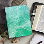 Teal Marble Print Leather Bible Cover