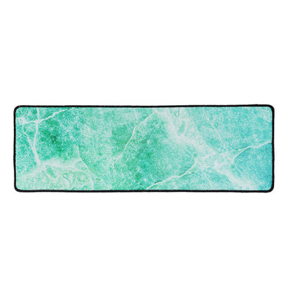 Teal Marble Print Long Kitchen Mat