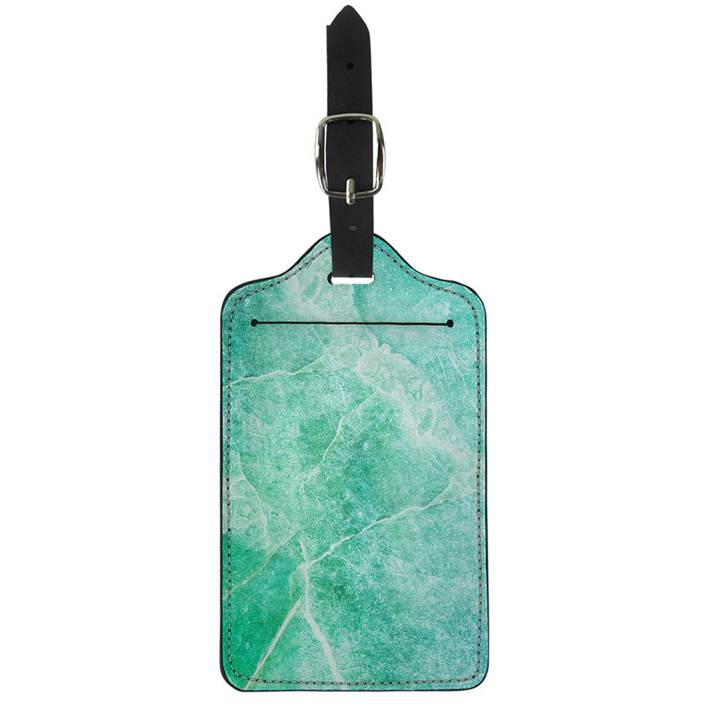 Teal Marble Print Luggage Tag