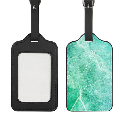 Teal Marble Print Luggage Tag