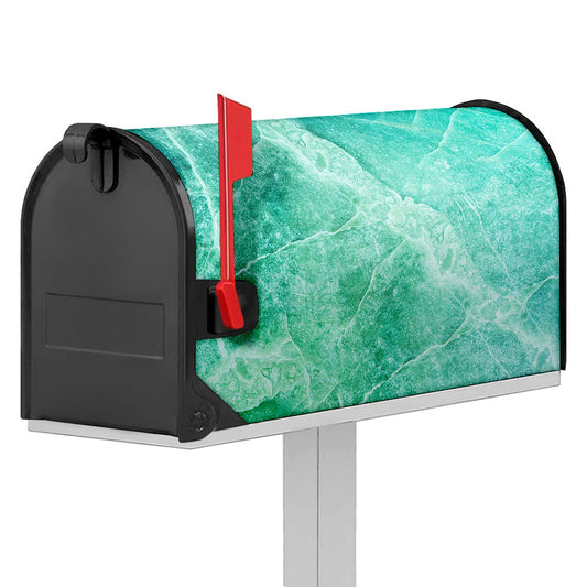 Teal Marble Print Mailbox Cover