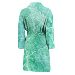 Teal Marble Print Men's Bathrobe