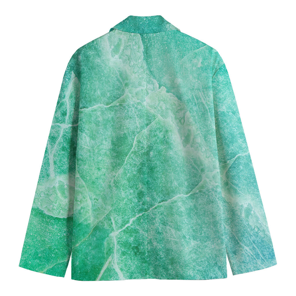 Teal Marble Print Men's Blazer