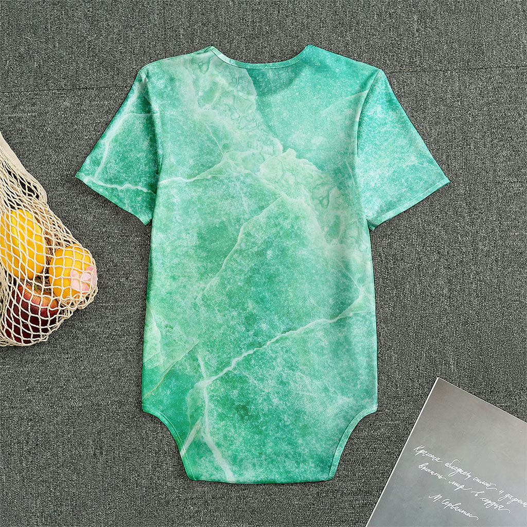 Teal Marble Print Men's Bodysuit