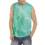Teal Marble Print Men's Fitness Tank Top