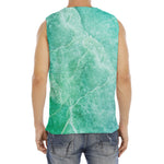 Teal Marble Print Men's Fitness Tank Top