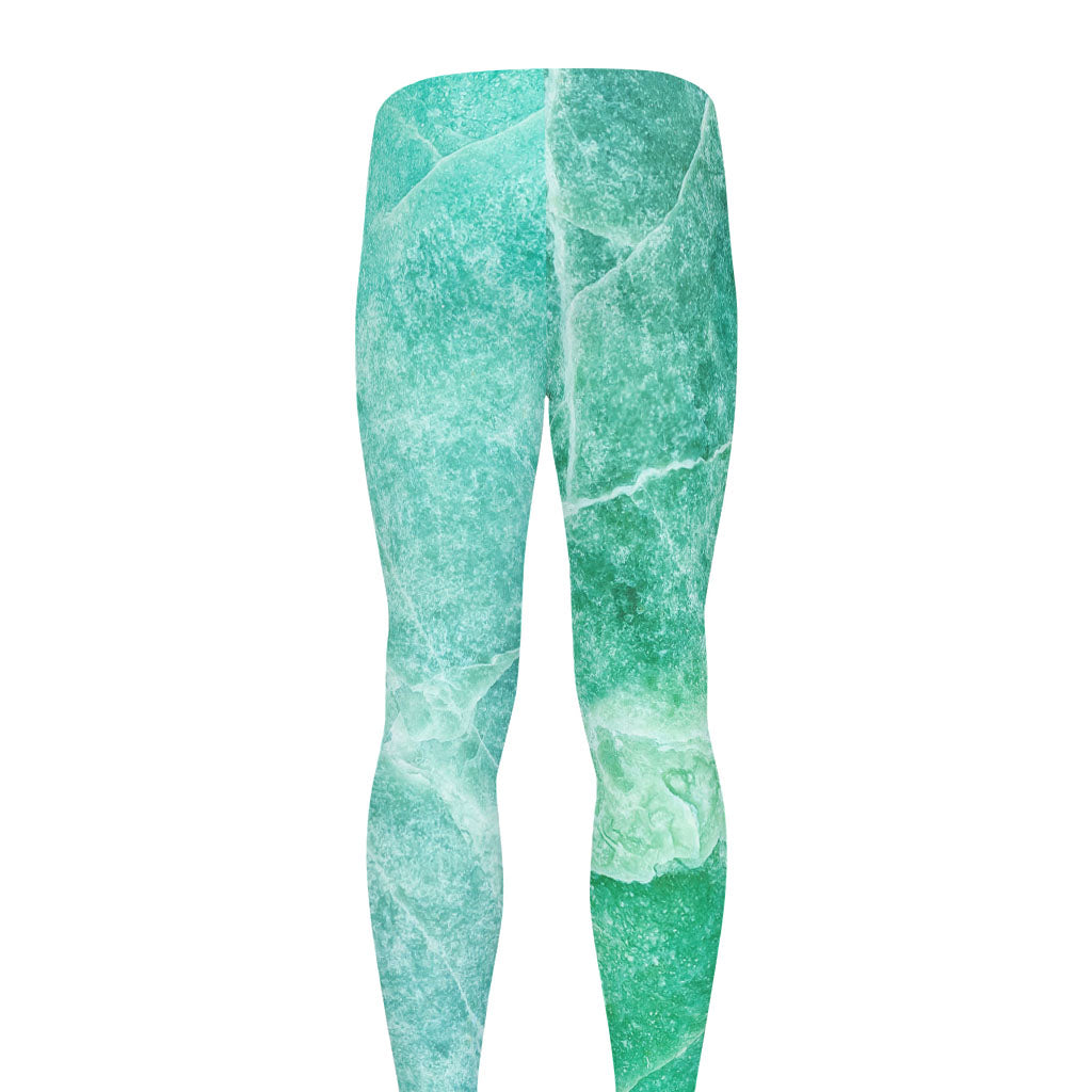 Teal Marble Print Men's leggings
