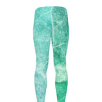Teal Marble Print Men's leggings