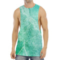 Teal Marble Print Men's Muscle Tank Top
