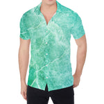 Teal Marble Print Men's Shirt