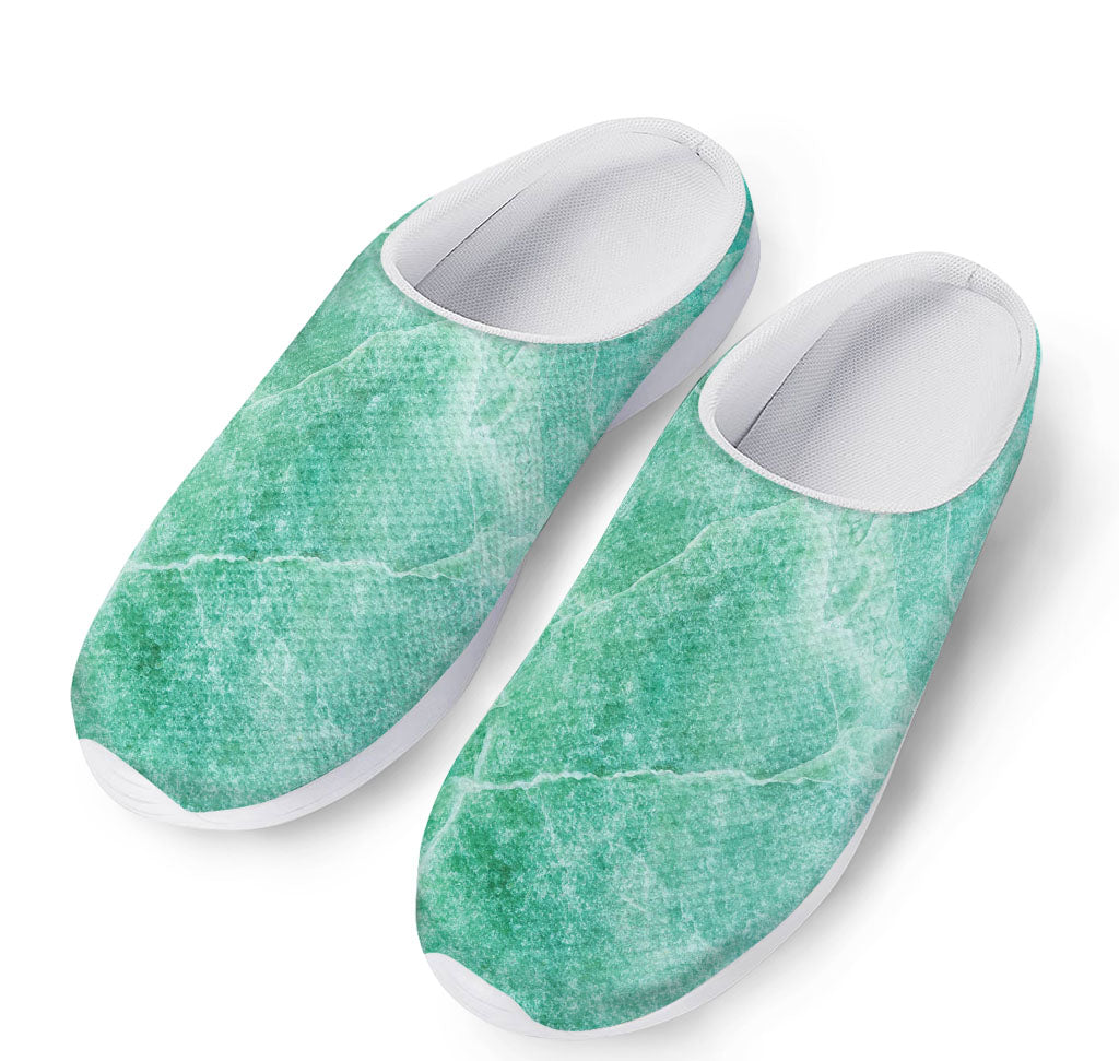 Teal Marble Print Mesh Casual Shoes