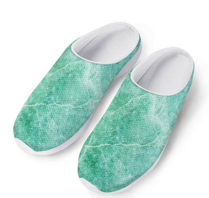 Teal Marble Print Mesh Casual Shoes
