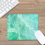 Teal Marble Print Mouse Pad