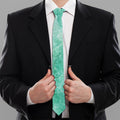 Teal Marble Print Necktie