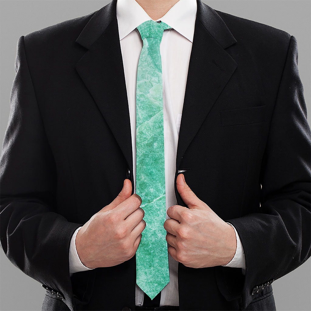 Teal Marble Print Necktie