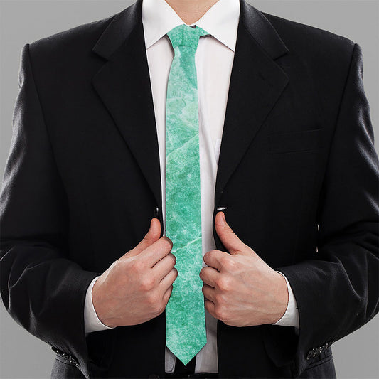 Teal Marble Print Necktie