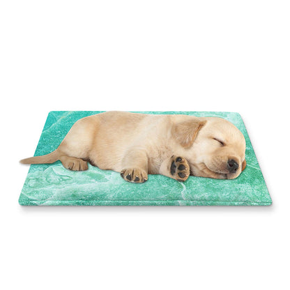 Teal Marble Print Pet Cooling Mat Cover