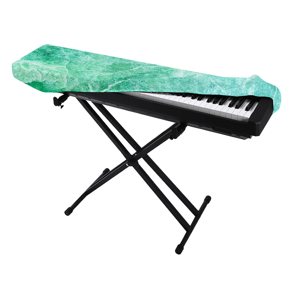 Teal Marble Print Piano Keyboard Cover