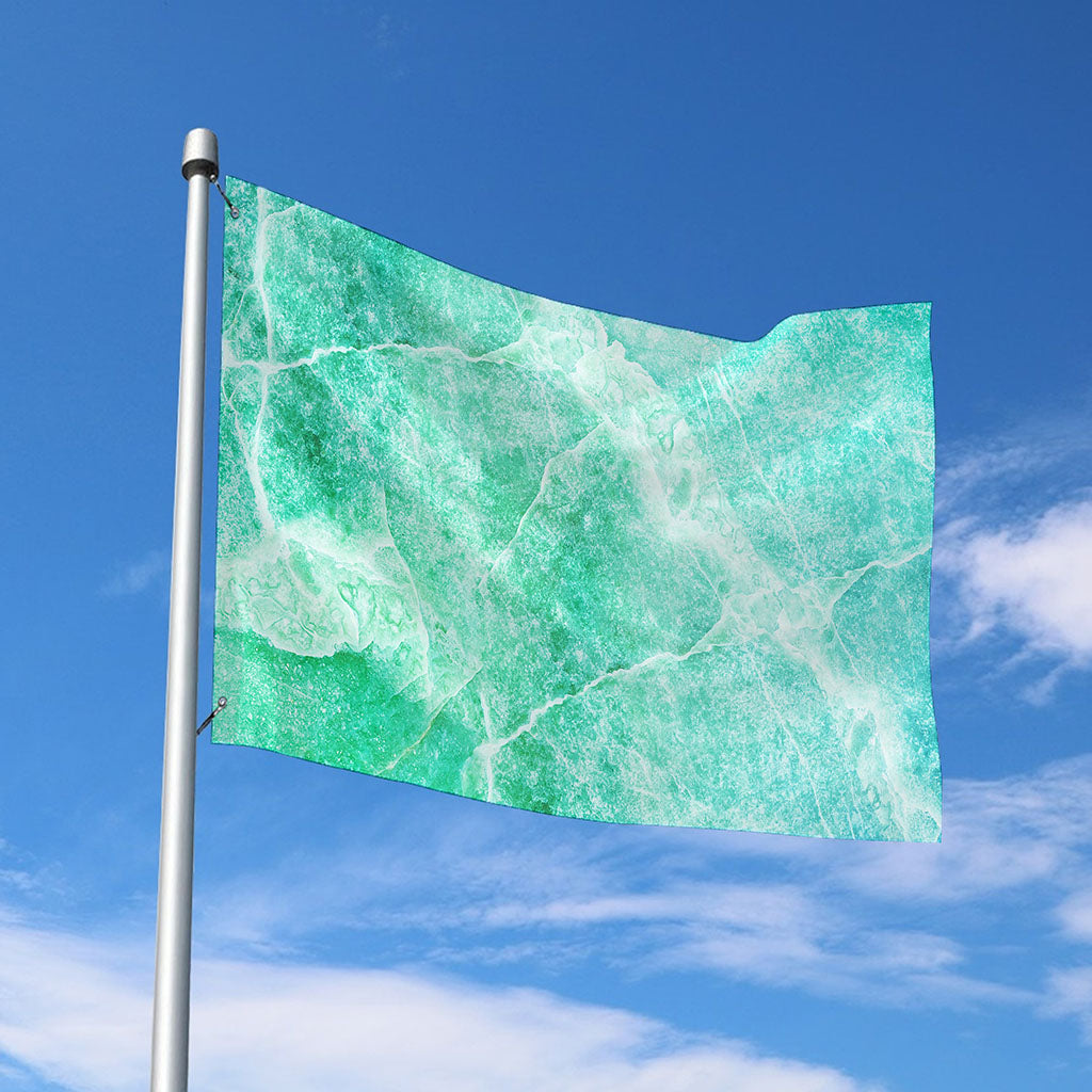 Teal Marble Print Polyester Flag