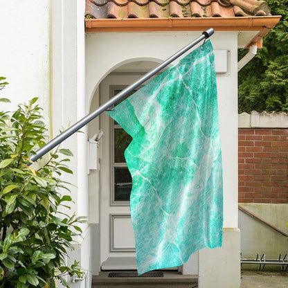 Teal Marble Print Polyester Flag