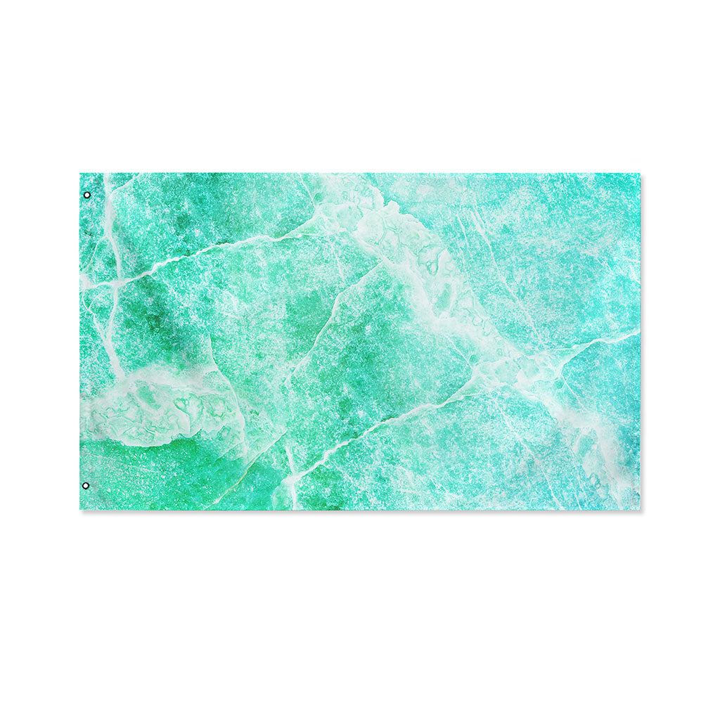 Teal Marble Print Polyester Flag