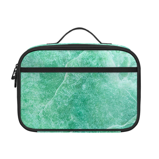 Teal Marble Print Portable Lunch Bag