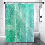Teal Marble Print Premium Shower Curtain
