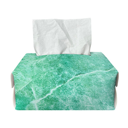 Teal Marble Print Rectangle Tissue Box Cover
