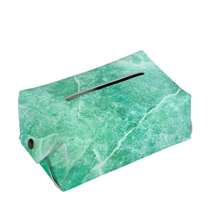 Teal Marble Print Rectangle Tissue Box Cover