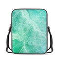Teal Marble Print Rectangular Crossbody Bag