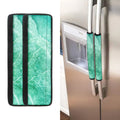 Teal Marble Print Refrigerator Handle Covers