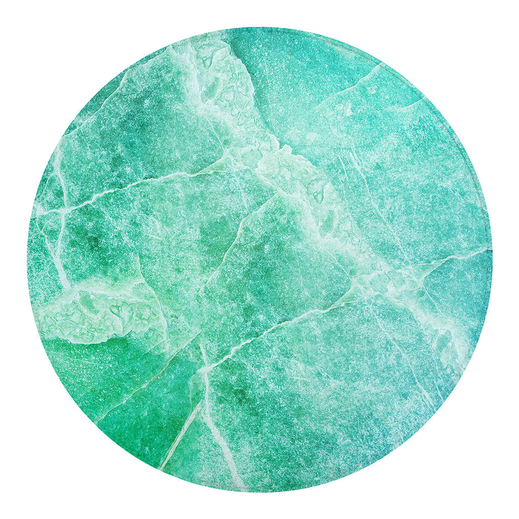 Teal Marble Print Round Blanket