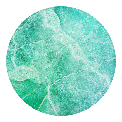 Teal Marble Print Round Blanket