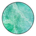 Teal Marble Print Round Floor Mat