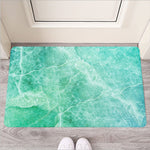 Teal Marble Print Rubber Doormat