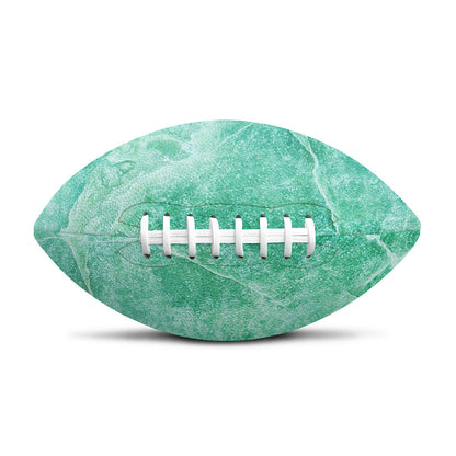 Teal Marble Print Rugby Ball