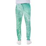 Teal Marble Print Scuba Joggers