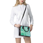 Teal Marble Print Shoulder Handbag
