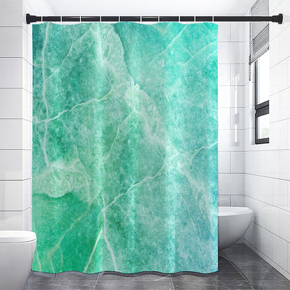 Teal Marble Print Shower Curtain