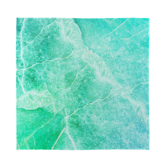 Teal Marble Print Silk Bandana