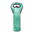 Teal Marble Print Single Neoprene Wine Tote