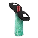 Teal Marble Print Single Neoprene Wine Tote