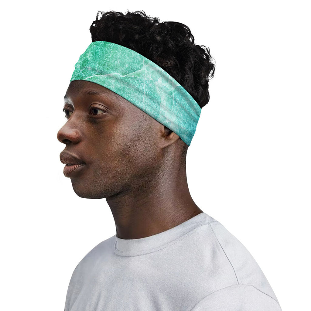 Teal Marble Print Sports Headband