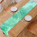 Teal Marble Print Table Runner