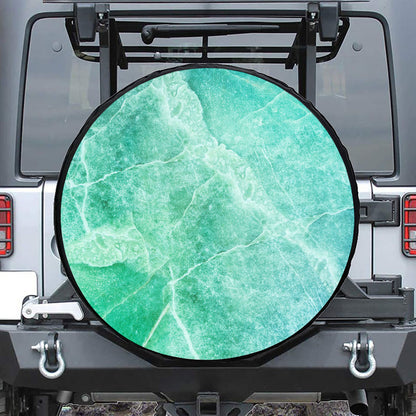 Teal Marble Print Tire Cover