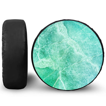 Teal Marble Print Tire Cover